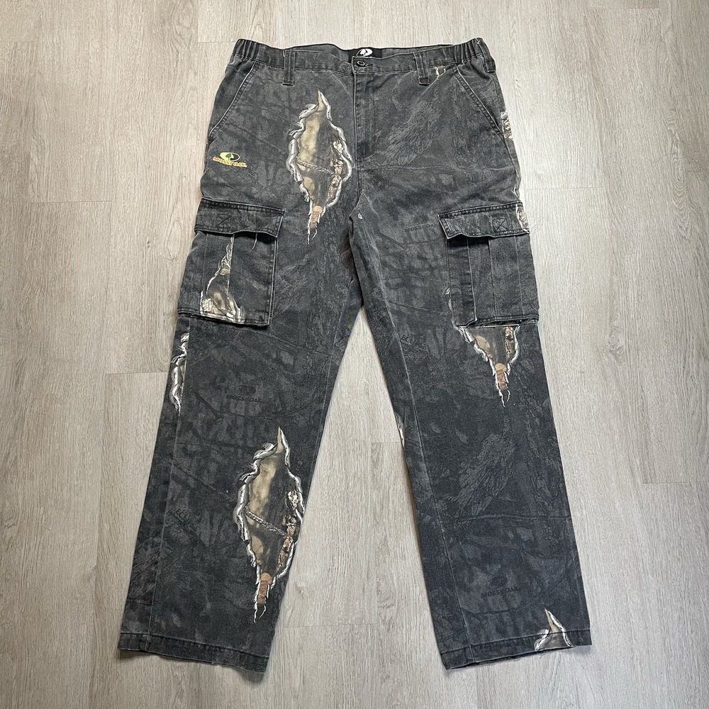 Mossy Oak Dark Camo Cargo Pants Men's 38x31 Tree Print Hunting Outdoor Pockets